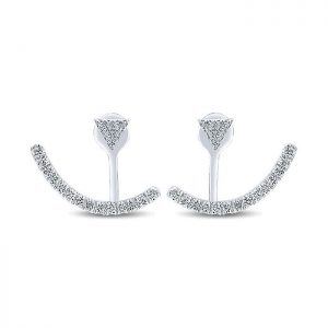 14k White Gold Diamond Peek A Boo Earrings EG13031W45JJ