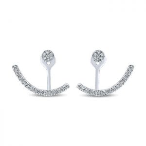 14k White Gold Diamond Peek A Boo Earrings EG13032W45JJ