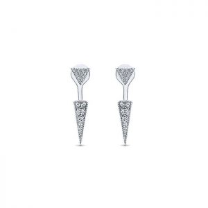 14k White Gold Diamond Peek A Boo Earrings EG13037W45JJ