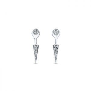 14k White Gold Diamond Peek A Boo Earrings EG13038W45JJ