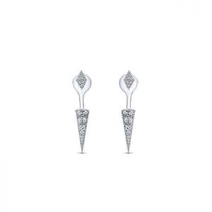 14k White Gold Diamond Peek A Boo Earrings EG13039W45JJ