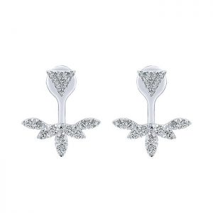 14k White Gold Diamond Peek A Boo Earrings EG13043W45JJ