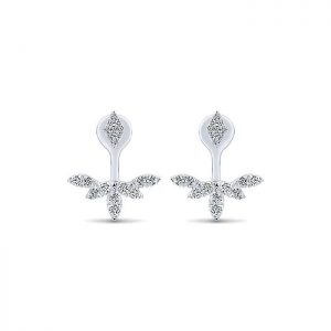 14k White Gold Diamond Peek A Boo Earrings EG13045W45JJ
