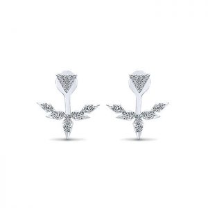 14k White Gold Diamond Peek A Boo Earrings EG13049W45JJ