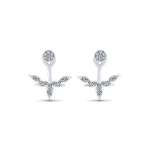 14k White Gold Diamond Peek A Boo Earrings EG13050W45JJ