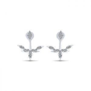 14k White Gold Diamond Peek A Boo Earrings EG13051W45JJ