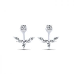 14k White Gold Diamond Peek A Boo Earrings EG13052W45JJ