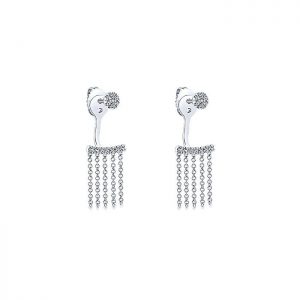 14k White Gold Diamond Peek A Boo Earrings EG13110W45JJ