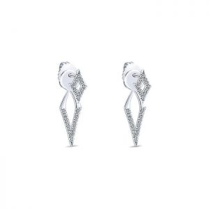 14k White Gold Diamond Peek A Boo Earrings EG13111W45JJ