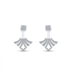 14k White Gold Diamond Peek A Boo Earrings EG13262W45JJ