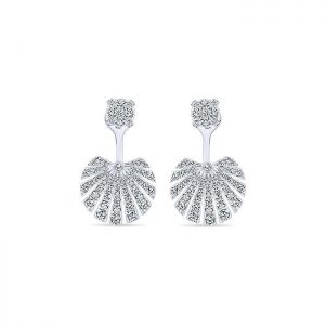 14k White Gold Diamond Peek A Boo Earrings EG13263W45JJ