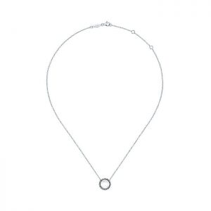 14k White Gold Diamond Rock Crystal Fashion Necklace NK5467W45CL