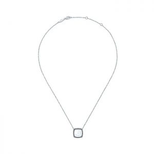 14k White Gold Diamond Rock Crystal Fashion Necklace NK5468W45CL