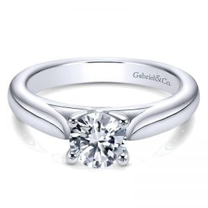 14k White Gold Diamond Solitaire Engagement Ring ER5893W44JJ