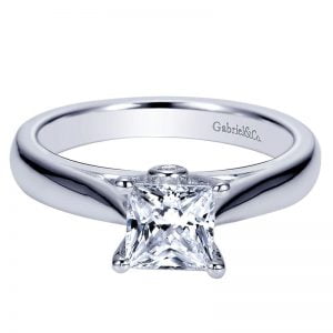 14k White Gold Diamond Solitaire Engagement Ring ER5897W44JJ