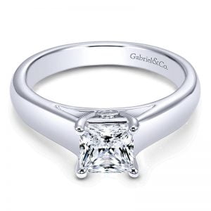 14k White Gold Diamond Solitaire Engagement Ring ER6065W44JJ