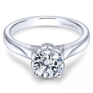 14k White Gold Diamond Solitaire Engagement Ring ER6391W44JJ