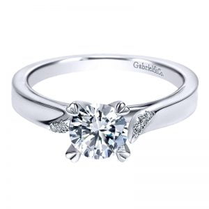 14k White Gold Diamond Solitaire Engagement Ring ER8881W44JJ