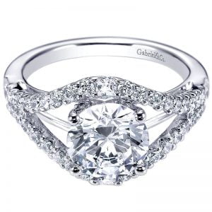 14k White Gold Diamond Split Shank Engagement Ring ER6271W44JJ