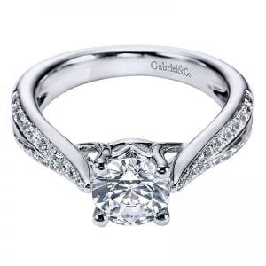 14k White Gold Diamond Split Shank Engagement Ring ER6392W44JJ