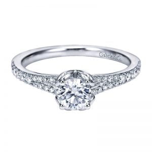 14k White Gold Diamond Split Shank Engagement Ring ER7727W44JJ