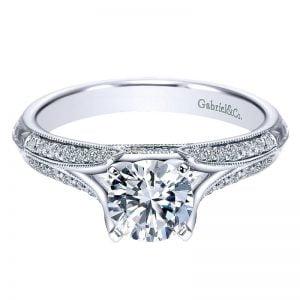 14k White Gold Diamond Split Shank Engagement Ring ER7998W44JJ