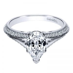 14k White Gold Diamond Split Shank Engagement Ring ER8927W44JJ