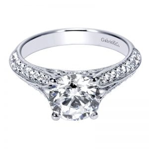 14k White Gold Diamond Split Shank Engagement Ring ER9040W44JJ