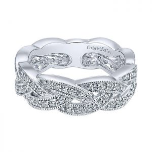 14k White Gold Diamond Stackable Ladies' Ring LR5673W45JJ