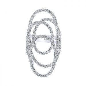 14k White Gold Diamond Statement Ladies' Ring LR50355W44JJ