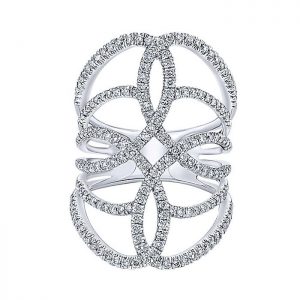 14k White Gold Diamond Statement Ladies' Ring LR50652W45JJ