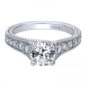 14K White Gold Diamond Straight 14K White Gold Engagement Ring ER10112W44Jj