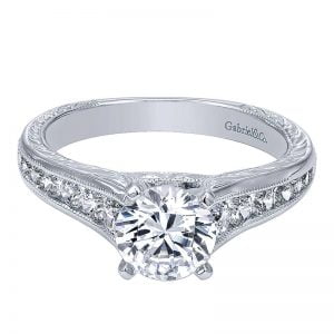 14k White Gold Diamond Straight Engagement Ring ER10118W44JJ