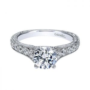 14K White Gold Diamond Straight 14K White Gold Engagement Ring ER10119W44Jj