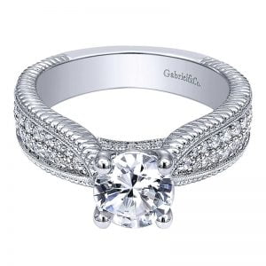 14k White Gold Diamond Straight Engagement Ring ER10248W44JJ