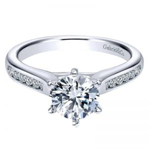 14k White Gold Diamond Straight Engagement Ring ER10286W44JJ