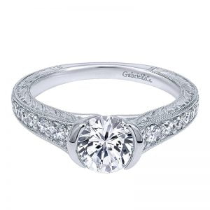 14k White Gold Diamond Straight Engagement Ring ER10294W44JJ