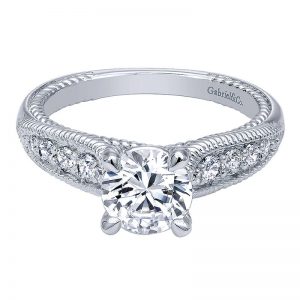 14K White Gold Diamond Straight 14K White Gold Engagement Ring ER10430W44Jj