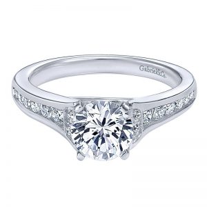 14K White Gold Diamond Straight 14K White Gold Engagement Ring ER10476W44Jj