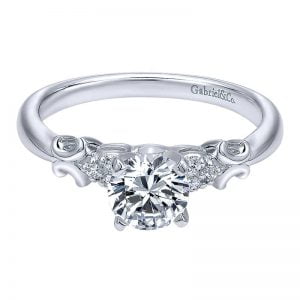 14k White Gold Diamond Straight Engagement Ring ER10497W44JJ