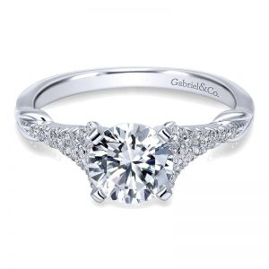 14K White Gold Diamond Straight 14K White Gold Engagement Ring ER11719R4W44Jj