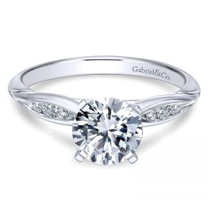 14K White Gold Diamond Straight 14K White Gold Engagement Ring ER11749R3W44Jj