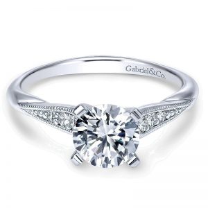 14K White Gold Diamond Straight 14K White Gold Engagement Ring ER11750R4W44Jj