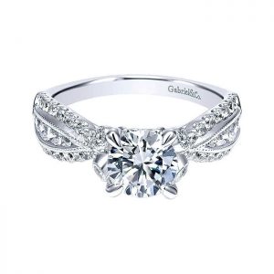 14K White Gold Diamond Straight 14K White Gold Engagement Ring ER11762R4W44Jj