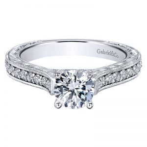 14K White Gold Diamond Straight 14K White Gold Engagement Ring ER12288R3W44Jj