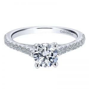 14K White Gold Diamond Straight 14K White Gold Engagement Ring ER12294R3W44Jj