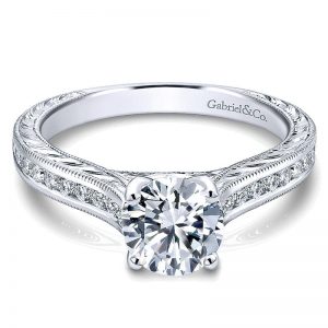 14K White Gold Diamond Straight 14K White Gold Engagement Ring ER12303R3W44Jj