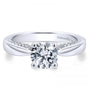 14K White Gold Diamond Straight 14K White Gold Engagement Ring ER12602R4W44Jj