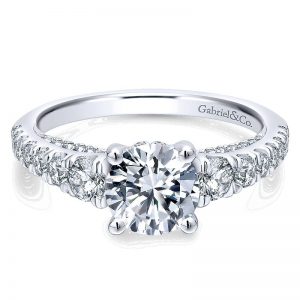 14K White Gold Diamond Straight 14K White Gold Engagement Ring ER12612R4W44Jj