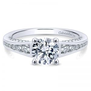 14K White Gold Diamond Straight 14K White Gold Engagement Ring ER12659R4W44Jj